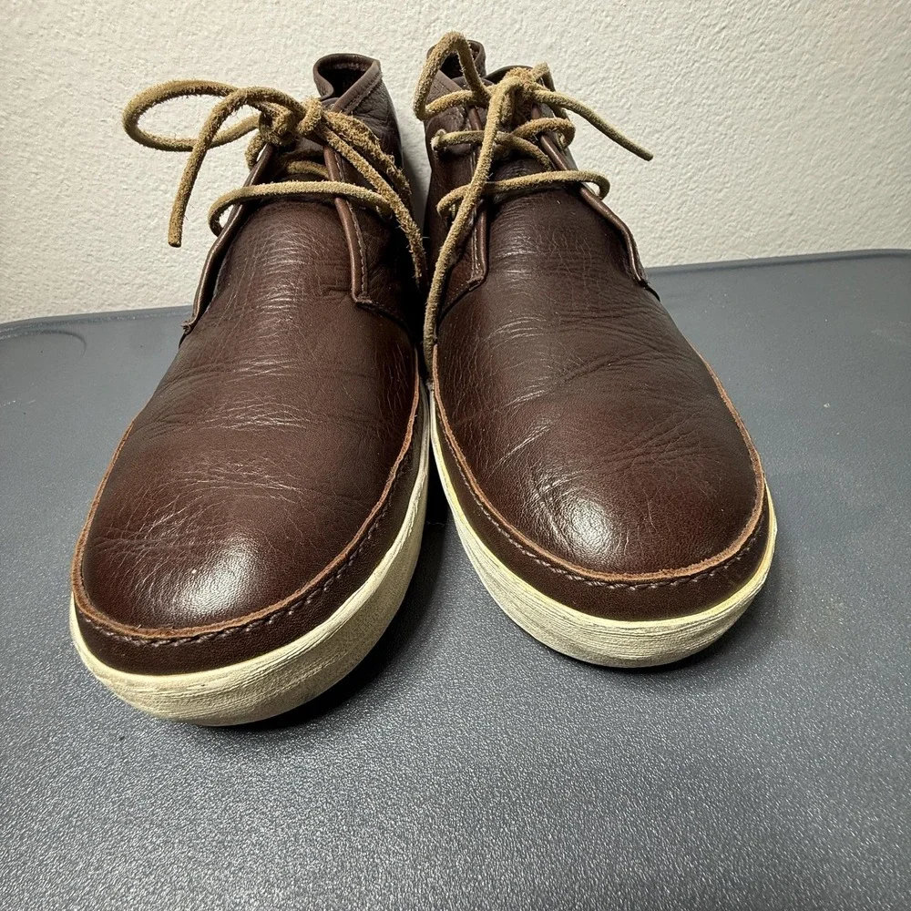 Frye Shoes Mens‎ Size 11.5 45 Brown Leather Lace Up Chukka Casual Sneakers